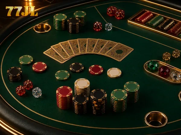 Classic Blackjack table setup at JL77